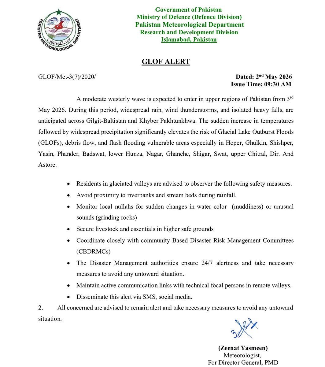 Pak Met Department محکمہ موسمیات tweet media