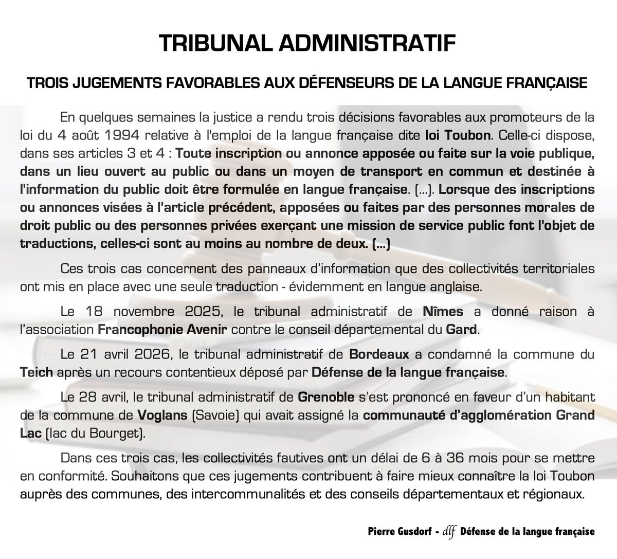 Défense de la langue française tweet media