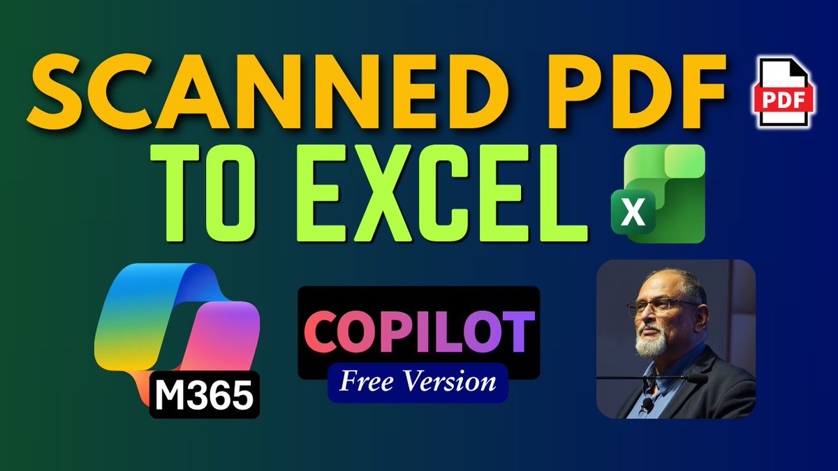 drnitinp's tweet photo. Create Excel from Scanned PDF - using Copilot (Free version)

🚫 manual data entry. Use Copilot to cross-check the output.

https://t.co/gZ5FD08JHK

#scantoexcel #ocrtoexcel #copilotocr #pdftoexcel #scannedpdftoexcel #copilot #pdfocr #pdfconvertexcel #ocr #drnitin https://t.co/iDgCJWqfTI