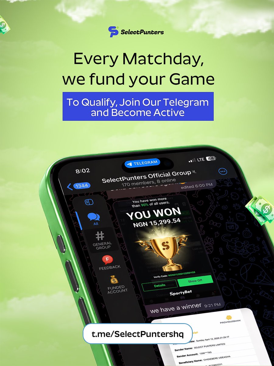 SelectPunters's tweet photo. Get Funded on our Telegram Channel for Free, every Matchday!

https://t.co/sy3eudIqTn https://t.co/I7SKnAhM2W