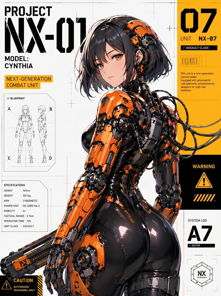 NX-07 CYNTHIA / 強襲機構体 #メカ娘 #MechaDesign