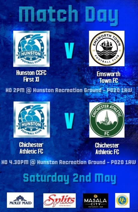 HunstonCCFC's tweet photo. ⚽️ Last Match Day 2025/2026 ⚽️ First host Emsworth Town and the Seconds host Chichester Athletic both @WestSussexFL league game and we KO back to back at 2.00PM &amp; 4.00PM. All support welcome #COYH https://t.co/BXFj33VARj