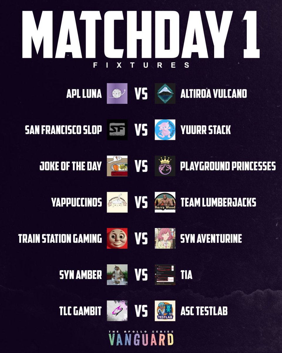 ApolloEsportsOW's tweet photo. The wait is over—The Apollo Series: Vanguard is officially underway.
14 Teams, 1 Champion. Here are the first matches.
Stream announcements & more to come!
#TOTHEMOON! #ApolloSeries #Overwatch 🖌️@Southallink https://t.co/oRGDP8Nhi5