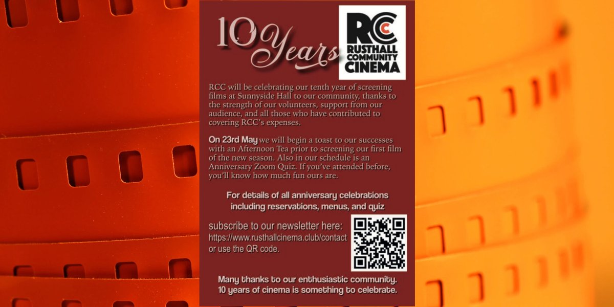 Rusthalllife's tweet photo. Rusthall Community Cinema are celebrating their 10th anniversary this year!

🎬 🍰 3 WEEKS TODAY:
On 23rd May, they'll be hosting an Afternoon Tea prior to their first film of the new season

For full info on all of RCC's forthcoming events visit https://t.co/fycSUBv9iO
#rusthall https://t.co/lYeiwtz11D