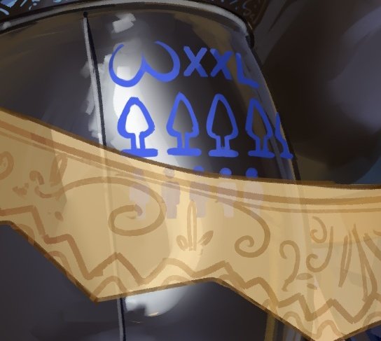And now for the lewd properties of Azure's layex dress. A simple info marking, totally innocent right 😏

Of course not 🤭
It boldly declares her massive size of her breasts, the number of sex toys inserted into her holes and lastly the number of offspring she has produced