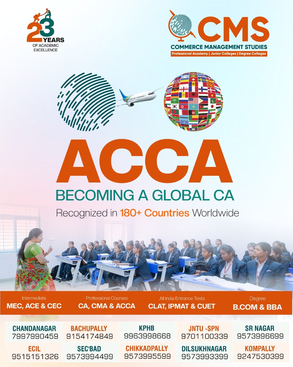 ForCms88459's tweet image. 🌍 Become a Global CA with ACCA @ CMS

✔ 180+ Countries Recognition
✔ MNC &amp;amp; Big4 Opportunities
✔ IFRS &amp;amp; Global Finance
📚 MEC | CEC | ACE + Degree + ACCA
📢 Admissions Open

📞 95739 92299
🌐 cmsforca.in
#ACCA #GlobalCareer #Finance #Big4 #CMS #AdmissionsOpen