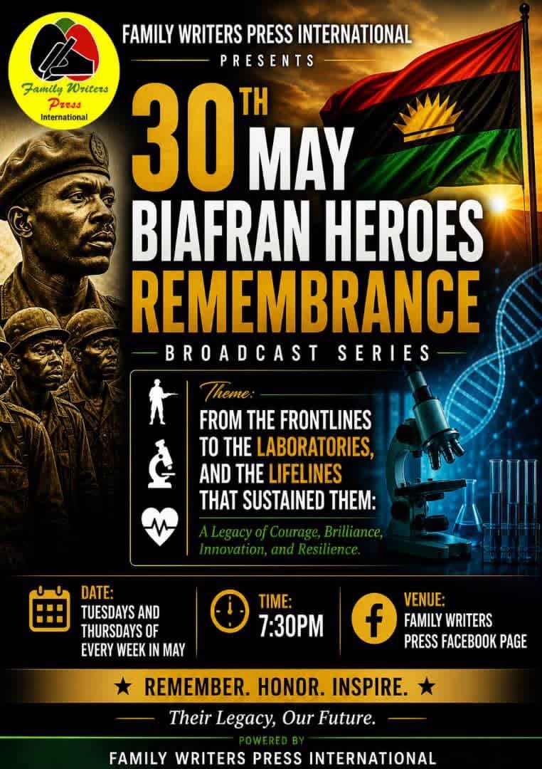 Since we can no longer bring back to life our fallen Heroes and Heroines; we will remember them.

-Mazi Chinasa Nworu 
Live on Radio Biafra 
01/05/2026.
<a href="/real_IpobDOS/">Directorate Of State (DOS)</a> 
<a href="/radiobiafralive/">Radio Biafra</a>