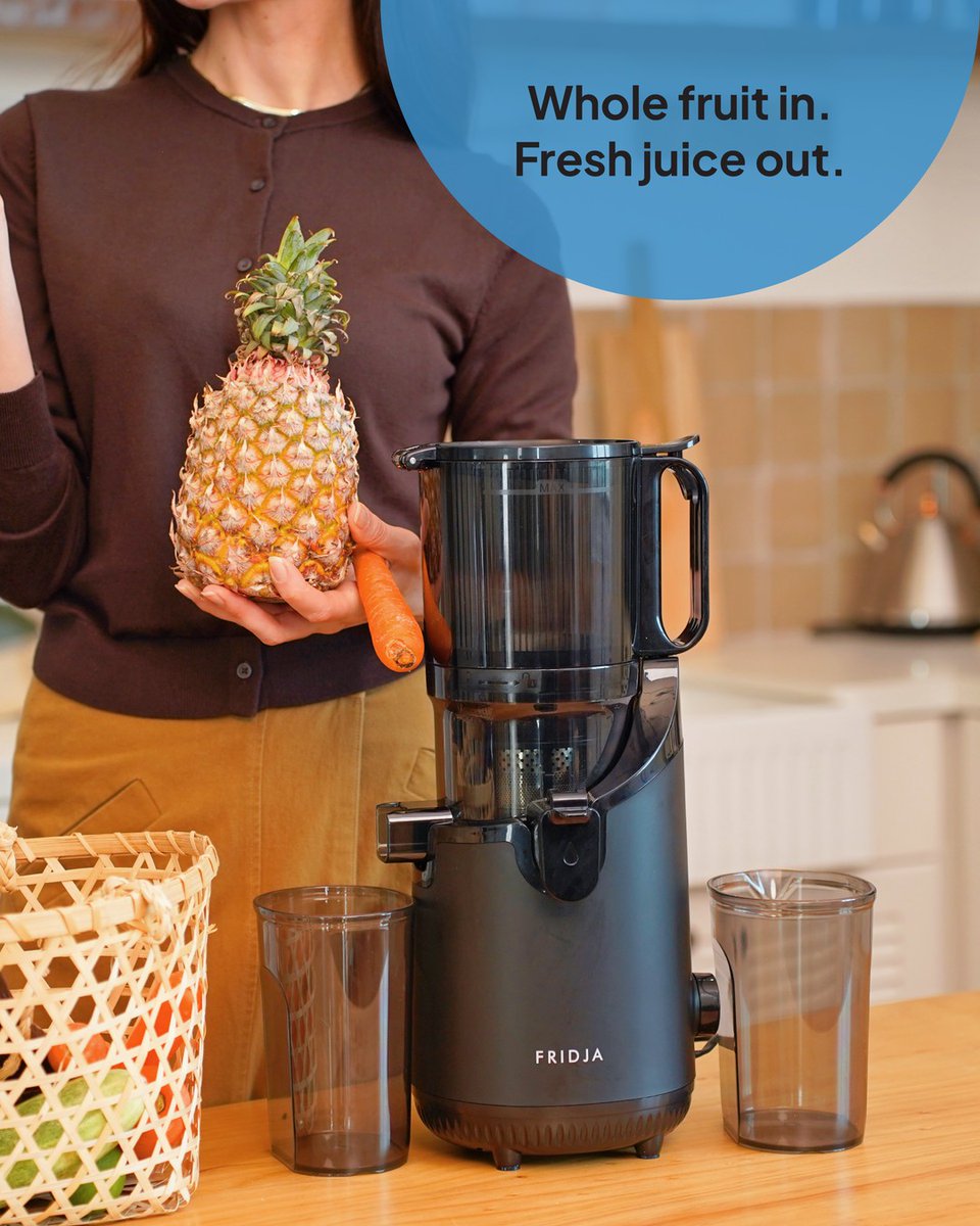 Fridja's tweet photo. Good ideas often start in the kitchen.

Sometimes it’s about making everyday things feel simpler.

That was the thinking behind the f2500 Self Feeding Whole Fruit Juicer.

#Fridja #f2500 #juicer https://t.co/YGRjFixiz9