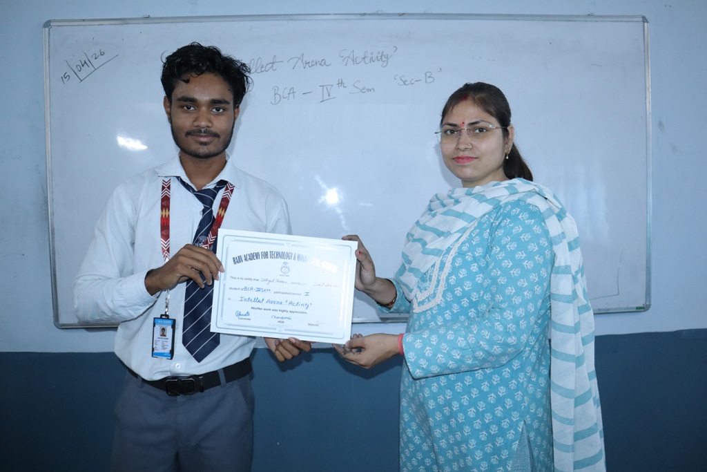 RATM_Mathura's tweet image. Department of BCA 4th Semester students participated in an Intellect Arena activity to enhance thinking ability,  Cognitive and  Brain Training.
First Position: Dushyant Sharma
Second Position: Krishna Gopal 
Third Position: Upendra and Madhav Sharma.
#RATM #ACADEMICS #BEST
