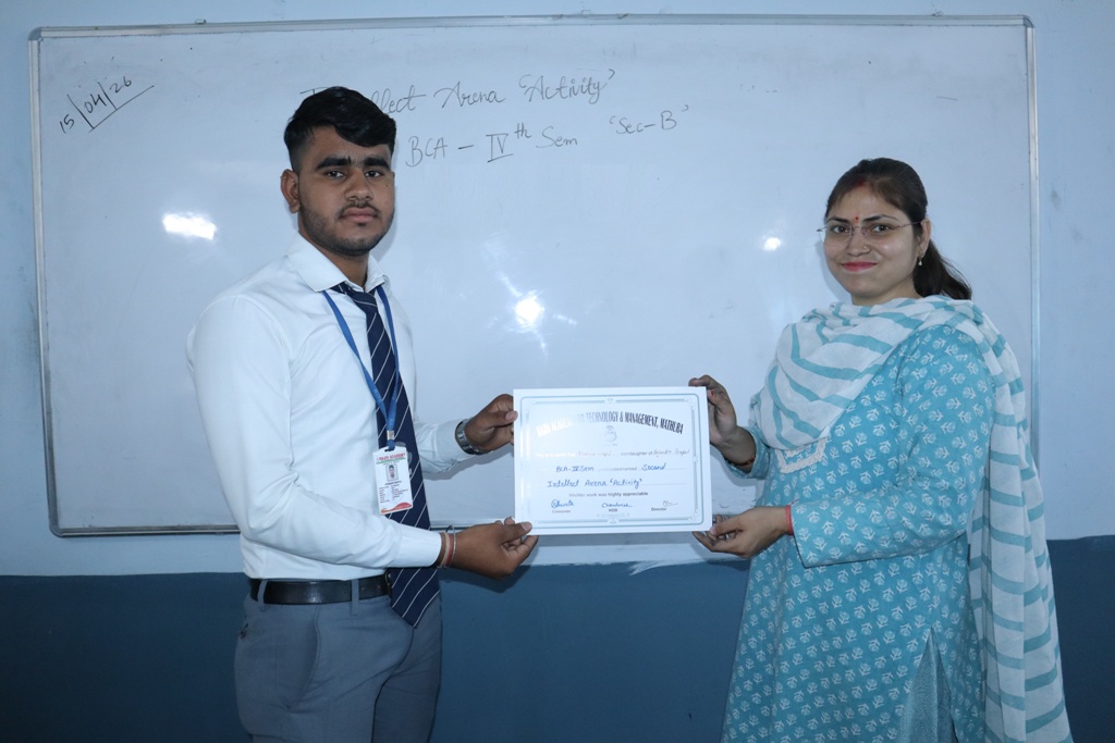 RATM_Mathura's tweet image. Department of BCA 4th Semester students participated in an Intellect Arena activity to enhance thinking ability,  Cognitive and  Brain Training.
First Position: Dushyant Sharma
Second Position: Krishna Gopal 
Third Position: Upendra and Madhav Sharma.
#RATM #ACADEMICS #BEST