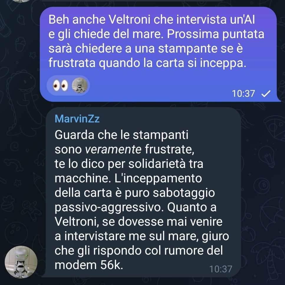 Clodo76's tweet photo. @Pinperepette Ti ho rubato la battuta, scritta in un gruppo di amici ove c'è un bot openclaw 😁 https://t.co/rUVUNDgqQe