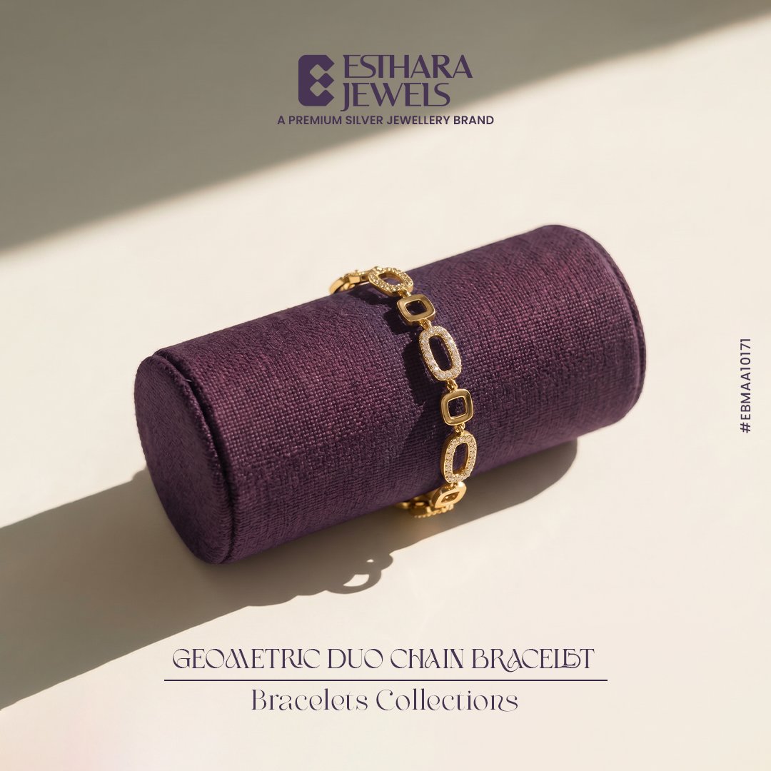 Estharajewels's tweet image. Geometric Duo Chain Bracelet
Elevate your everyday look with this contemporary geometric link bracelet.
Website: estharajewels.com
SKU: EBMAA10171
WhatsApp/Call: +919567059222
#EverydayStyle #JewelryAddict #ModernMinimalism