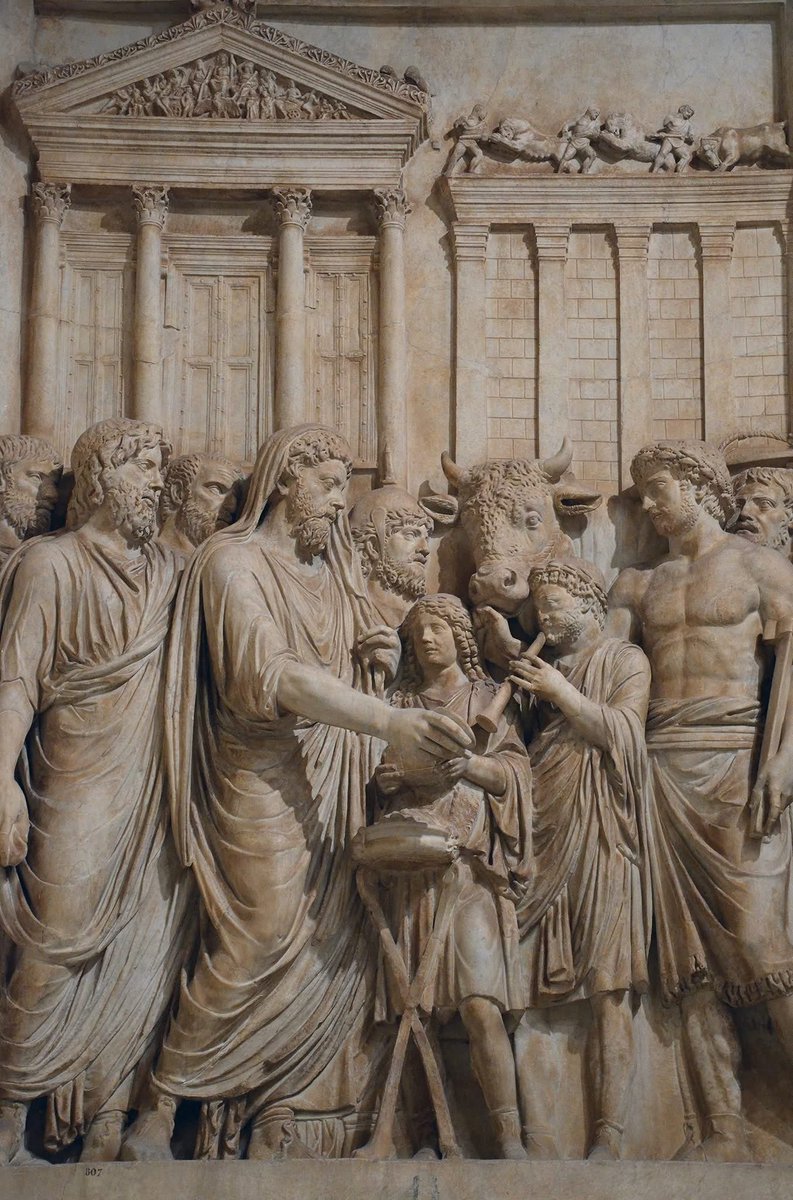 Capitolinus Roma Relief from an honorary monument to Marcus Aurelius depicting Marcus ...