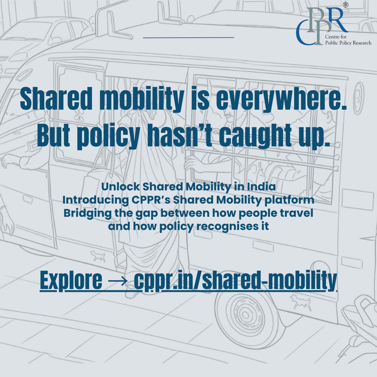 CPPRIndia's tweet photo. Shared mobility is everywhere.
Autos. Vans. Everyday rides.

But here’s the catch
The policy hasn’t caught up.

So the systems people rely on
don’t clearly fit the rules.

We’re bringing this conversation together.

🔓 Unlock Shared Mobility in India
🔗 Link - https://t.co/zH2FzwiCKu 

💬 What do you think - should shared mobility have its own place in policy?

#SharedMobility #UrbanIndia #Mobility #PublicPolicy #CPPRIndia #RuralSharedMobility
#UnlockSharedSavaari