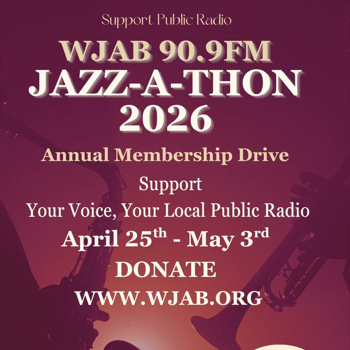 WJAB_FM's tweet image. Have you made your pledge online yet? wjab.org