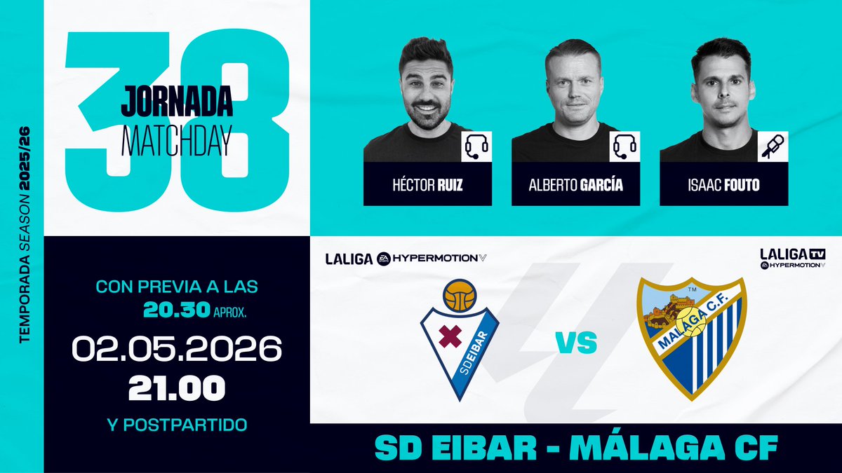 A las puertas de todo. J38. 21h (Previa 20:30h). <a href="/SDEibar/">SD Eibar</a> - <a href="/MalagaCF/">Málaga CF</a> ⚽️🔥 #InsideLaLiga