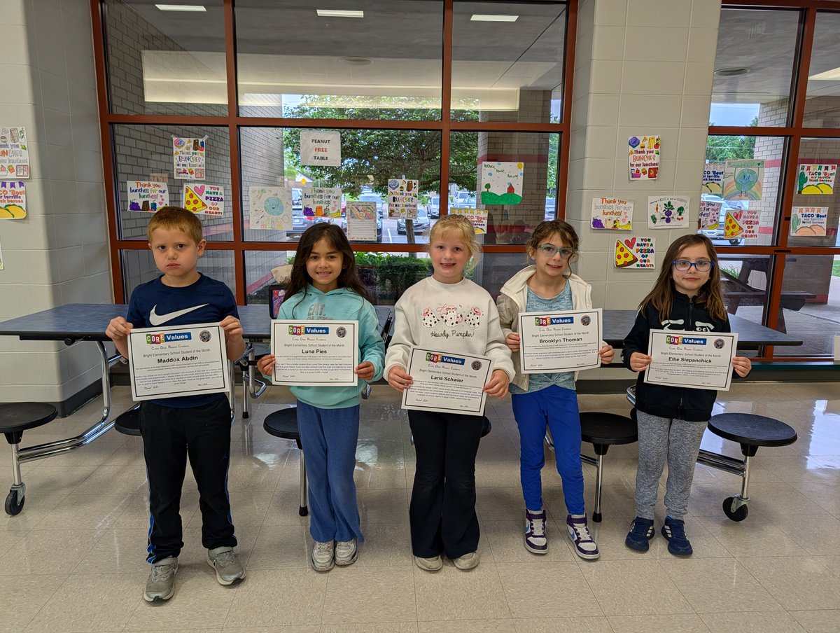 BrightElSchool's tweet photo. 🐾👏 Congratulations to our K–2 April Students of the Month! 👏🐾
We are proud of your hard work, positive attitudes, and for showing our CORE values each day. Keep it up!
#WatchSunmanDearborn https://t.co/vdtNfGWg35