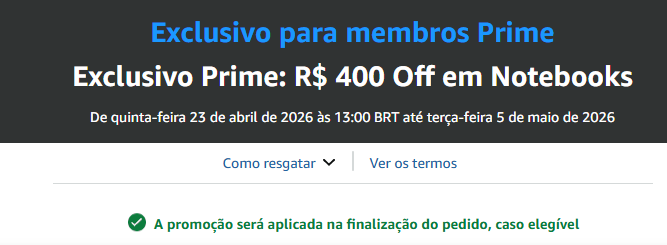 missaolivros's tweet image. 🚨 5.5 LIBEROU R$ 400 OFF EM NOTEBOOKS

💻 Hora de trocar de #notebook pagando bem menos. Exclusivo #Prime
🎟 Use: NOTE400

👉 amzn.to/42K4dO2
👉