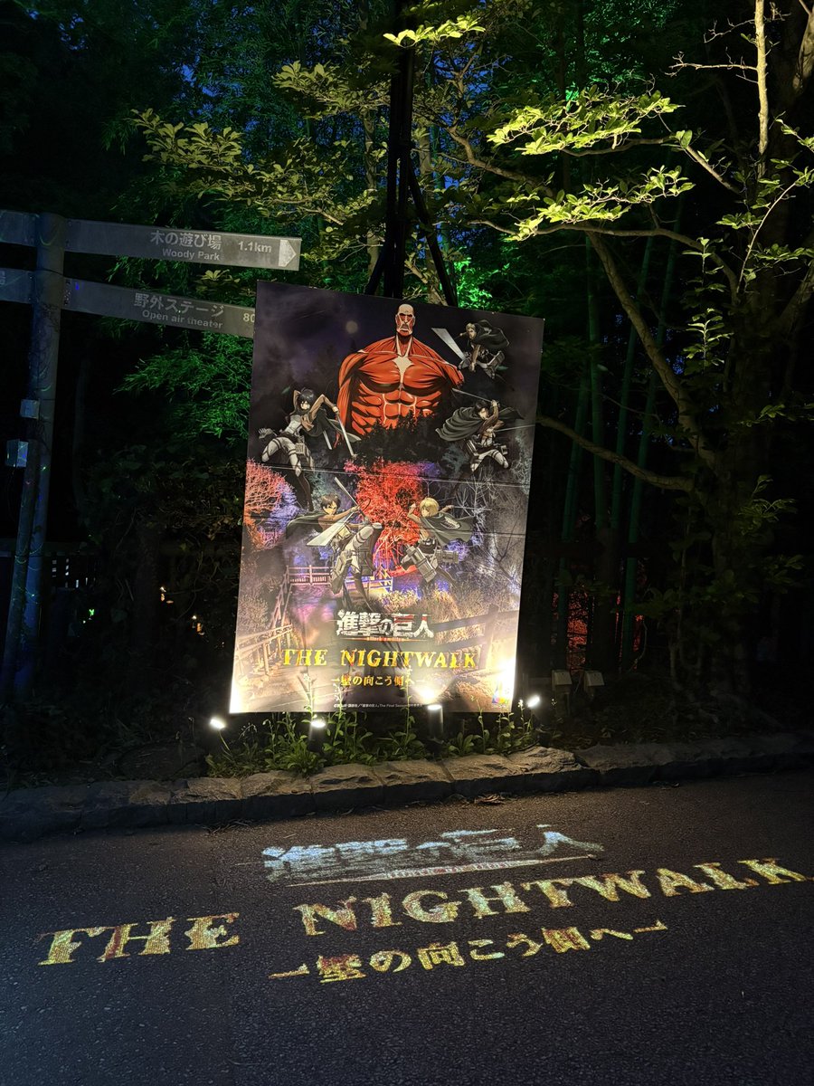 fugashi0905's tweet photo. ナイトウォーク、とても楽しいです
#ニジゲンノモリ　#shingeki https://t.co/IGlqCqbCNG