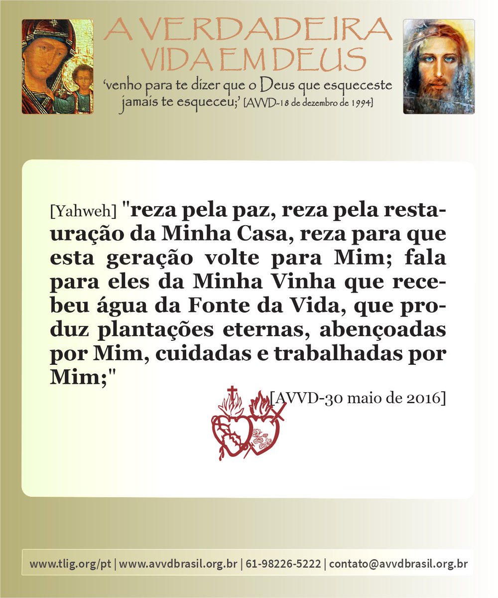 Geciel's tweet image. MDS: *Levei pessoas que não Me conheciam a Me conhecerem e Me amarem* [AVVD-30 de maio de 2016]
(completa) aqui: mensagens.avvdbrasil.org.br/mensagem.php?i…
(em inglês) aqui: ww3.tlig.org/en/messages/11…
Liturgia diária: liturgia.cancaonova.com
#DeusEAmor | #GodIsLove | #UnificaDatasPascoaSenhor