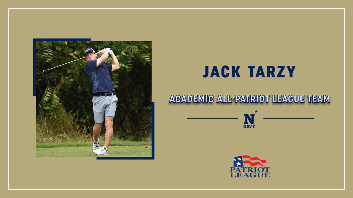 NavyMGolf's tweet image. Jack Tarzy named to the 2025–26 Academic All-Patriot League Team, showcasing excellence both in the classroom and in competition ⚓️

#GoNavy