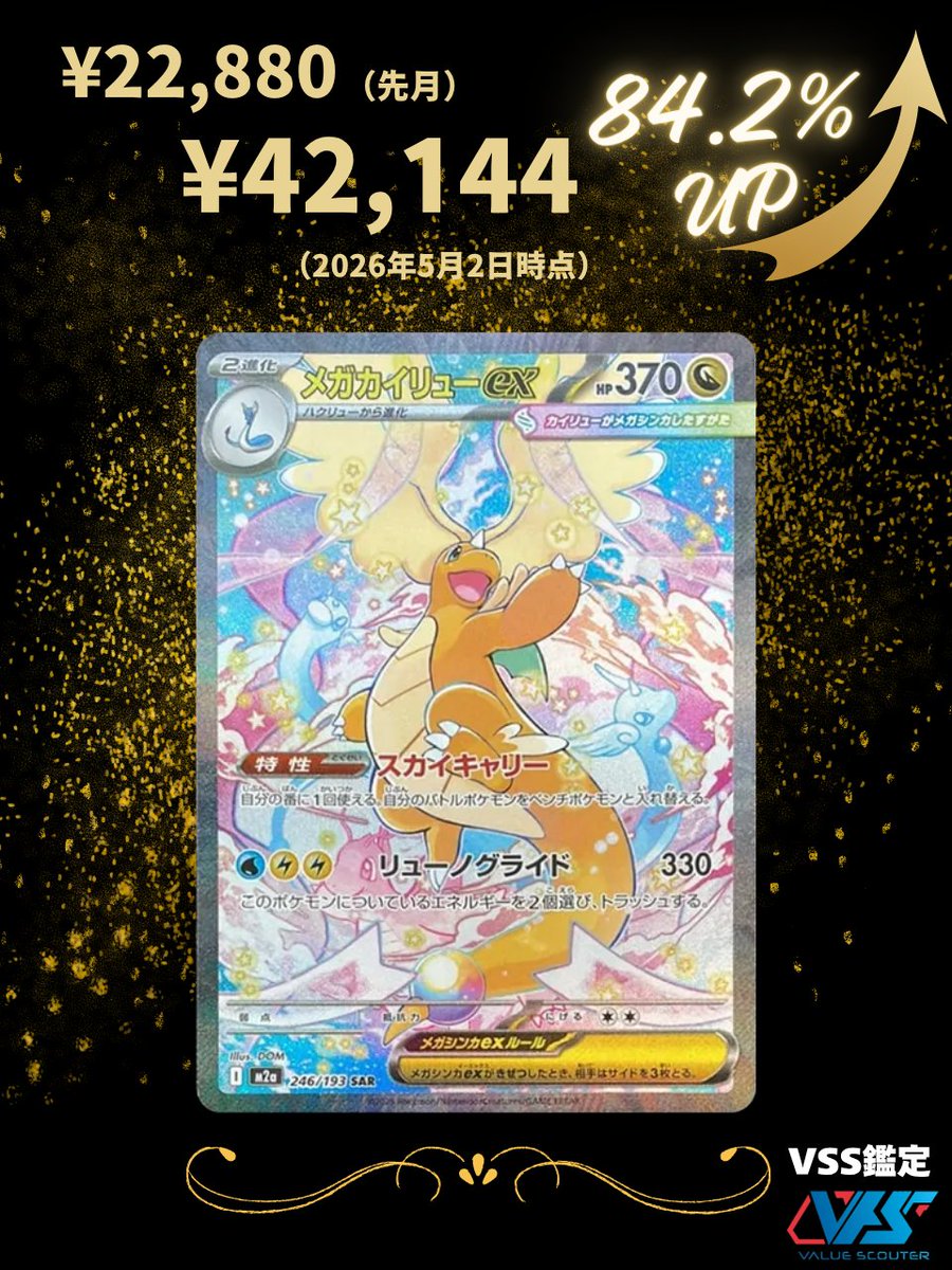 ポケカ相場】メガカイリューex（SAR）｜ MEGAドリームex 再販中が続く