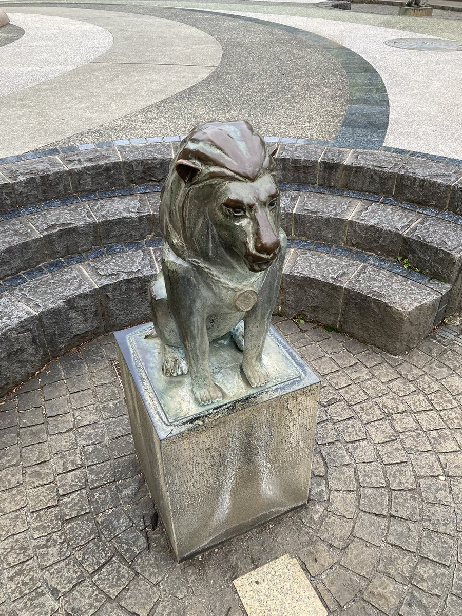 goking5's tweet photo. 【豆知識】
横浜公園を守護する四聖獣は龍、ライオン、馬、イルカ https://t.co/eEiNOkyC0c