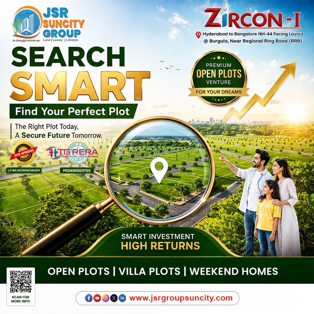 jsrgroup2's tweet image. Finding the perfect plot is simple when you make the right choice—invest smart and secure your future. 🔍🏡
 At Zircon-I by JSR Suncity Group, every plot is designed to offer you the perfect balance of location, growth, and peace of mind. 
 #OpenPlots #VillaPlots #RealEstateIndia