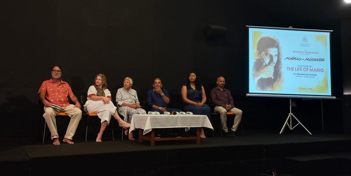 nagueshrao's tweet photo. Directorate of Museums, Government of Goa organised "The Centenary Celebrations Of The Artist - Mario de Miranda" which was inaugurated by Mario's younger sister, Fatima Miranda Figueiredo and family that included Rahul, his son and others. https://t.co/oZU0CFEMKJ