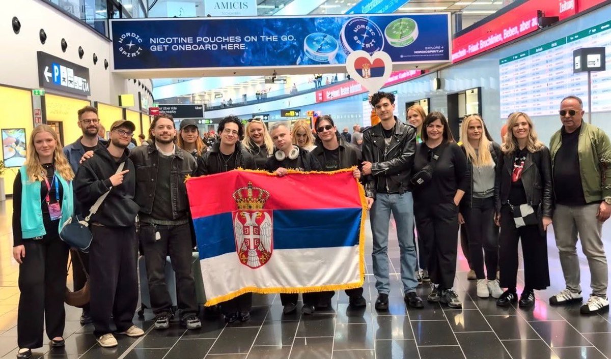 crnajutra's tweet image. It’s LAWINA TIME! Welcome to Vienna🤍🇦🇹🇷🇸🚨 #eurovision #serbia #eurovision2026