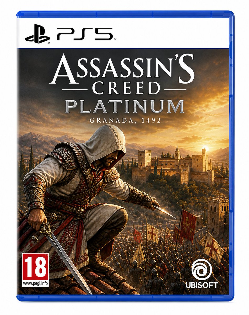 Uyimero's tweet photo. Como buen granaíno, llevo años soñando con que Ubisoft se fije en mi tierra para un juego, así que he decidido hacerlo "realidad". Os presento mi concepto soñado: 

Assassin's Creed Platinum. 🌙🗡️

​🏰 La Época: Año 1492, el clímax de la Reconquista y la inminente caída del Reino Nazarí de Granada. Una etapa llena de tensiones, asedios, espionaje y el choque definitivo de culturas en la península.

​🍎 El Lore: Encaja de locos con la saga. Imaginad a la Orden Templaria manipulando el avance de los Reyes Católicos y la Inquisición para encontrar un Fruto del Edén escondido bajo la Alhambra. Mientras, los Assassins luchando en las sombras por las calles estrechas del Albaicín para proteger a los inocentes. ¡Hasta podríamos cruzarnos con Aguilar de Nerha y conectar con el canon de la película!

​Poder hacer parkour por el Generalife, mezclarte entre la multitud en el zoco y ver atardecer desde el Sacromonte en el Animus sería un sueño absoluto. ✨

​¿Qué os parece la idea, os molaría esta ambientación para el futuro de la saga? ¿Quién se lo pillaba el día 1?

 ¡Dejad vuestro ❤️, compartid y os leo! 👇
​#AssassinsCreed #Granada #Ubisoft #Gaming