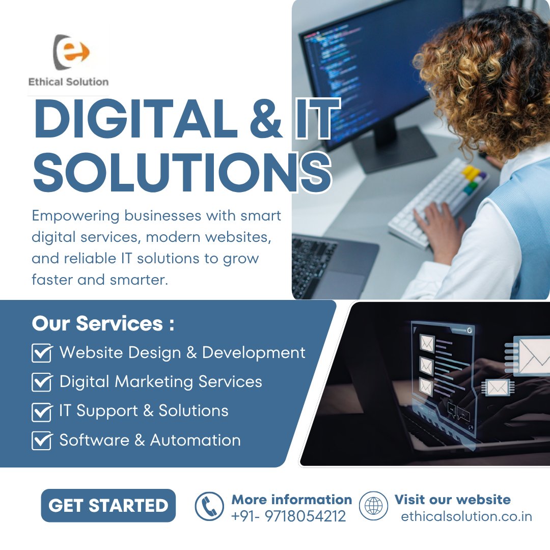 EthicalSol's tweet photo. Still running your business without a strong digital presence?
At Ethical Solution, we help you grow with smart IT services, powerful websites, and result-driven digital marketing.
🌐 https://t.co/Z7Gqq8fLsV
#webdevelopment #ethicalsolution #digitalmarketingexpert #itsolutions https://t.co/vKNia3mt6E