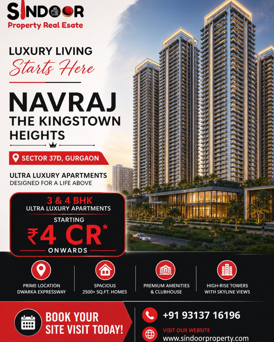 sindoorproperty's tweet image. Luxury living redefined at its finest

Visit now: sindoorproperty.com/navraj-the-kin…

Contact: +91 93137 16196

#NavrajKingstown #GurgaonRealEstate #LuxuryLiving #DwarkaExpressway #PropertyInGurgaon #DreamHome #SindoorProperty #NewLaunch #LuxuryHomes #RealEstateIndia