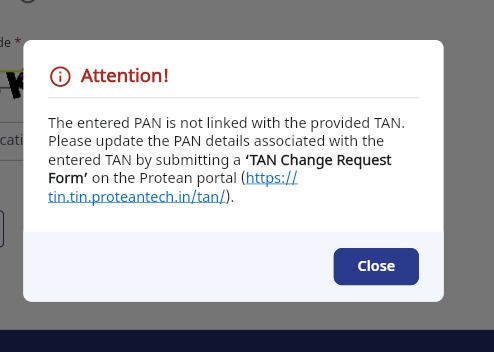 AbhasHalakhandi's tweet photo. Taxpayers/professionals are currently facing several technical/practical issues with revamped TRACES Portal.

Please comment with the issue you are facing right now on TRACES along with screen shot

I will collate all genuine issues & submit them to CA @pankajgshah - Vice-Chairman @dtc_icai , for taking them up with the Department at Central Level

I will start with the first one - TAN/PAN mismatch in case of LLP/Company registration.

While registering TAN of a Company/LLP, the system is asking to link TAN with PAN through the TAN change Request form. While Incorporation, both PAN and TAN are allotted by the Dept. & mentioned on the same Certificate of Incorporation.

No seperate linking required!!
@IncomeTaxIndia