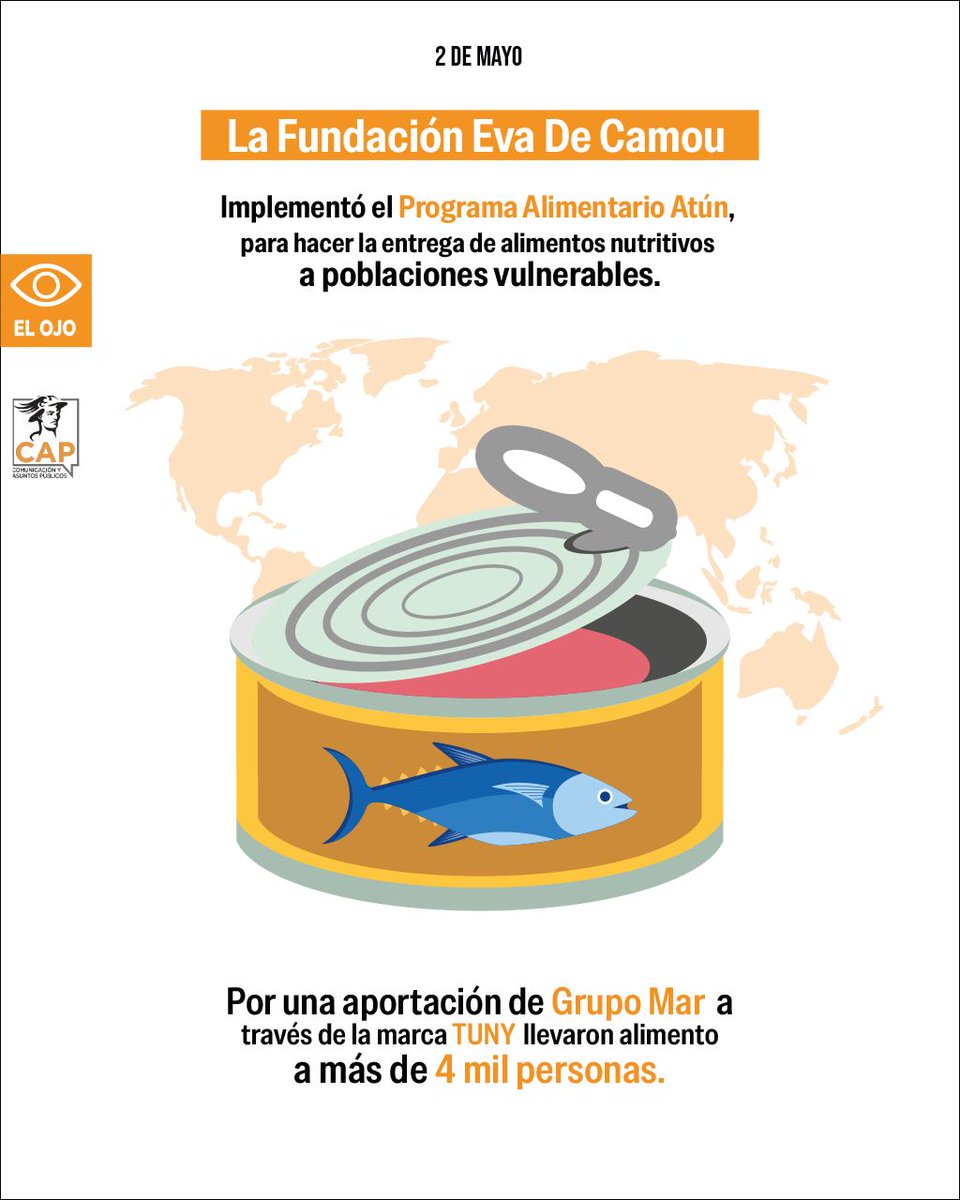 ComunicacionCap's tweet photo. En la temporada estival, uno de los alimentos favoritos en las dietas es el #atún. Además de ser asequible y fácil de almacenar, es un alimento completo que ayuda a la salud.
La Fundación Profesora #EvaRodríguezDeCamou, a través de una donación de #Tuny, implementaron un programa alimentario con este producto, con el que beneficiaron a miles de personas. #CAPInforma.