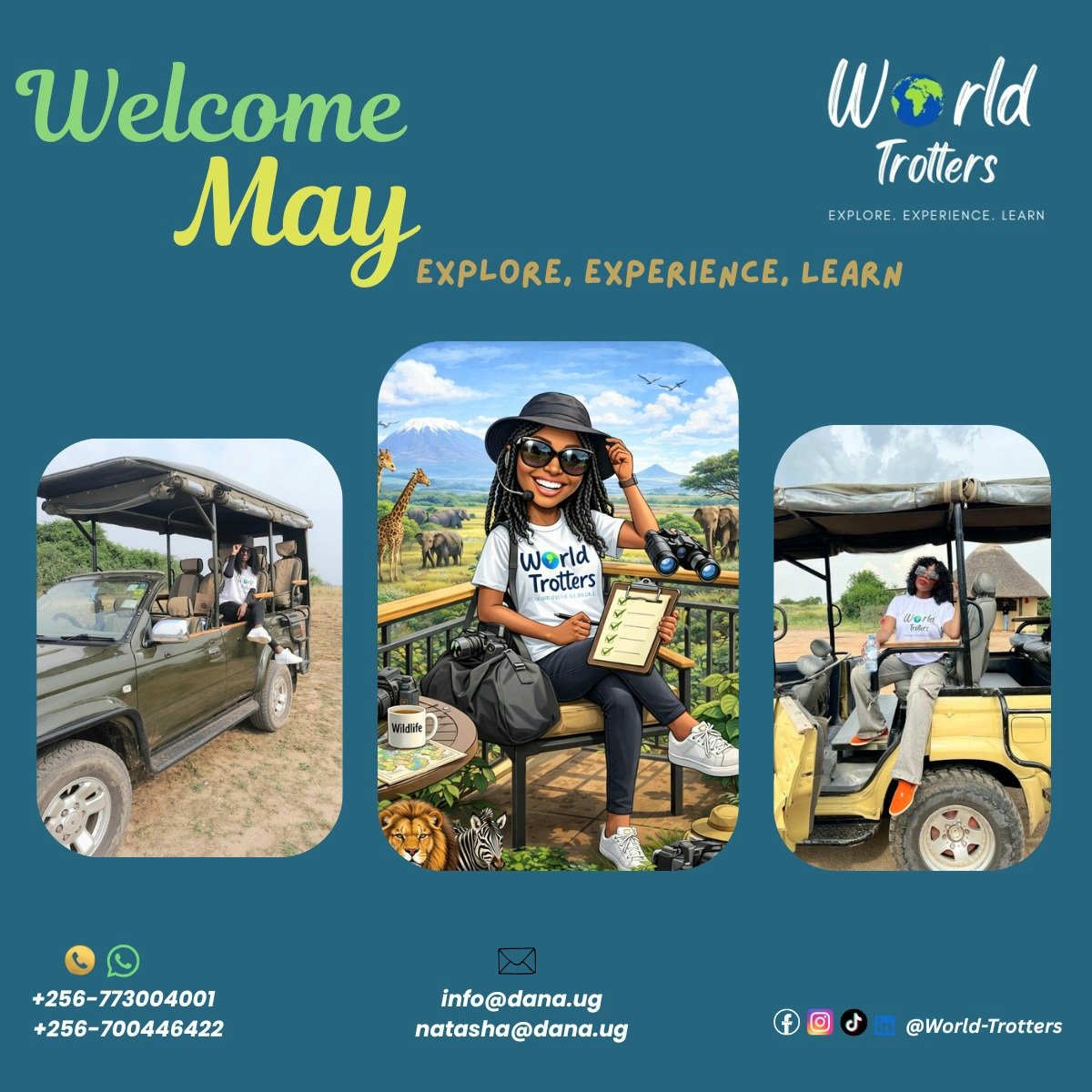 NatashaEpenu's tweet photo. Hello May! New month. New opportunities. New destinations to explore🌍
At World-Trotters, we’re ready to help you turn your travel plans into unforgettable experiences.
Let’s make May a month of movement and discovery.
#WorldTrotters #WelcomeMay #Travel #Safaris #ExploreWithUs https://t.co/xdmELel2wz