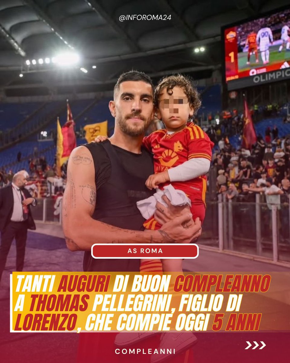 inforoma24's tweet image. 🟡🔴 Giorno di festa in casa #Pellegrini: oggi è il compleanno di Thomas, figlio di Lorenzo, che compie 5 anni.

#ASRoma