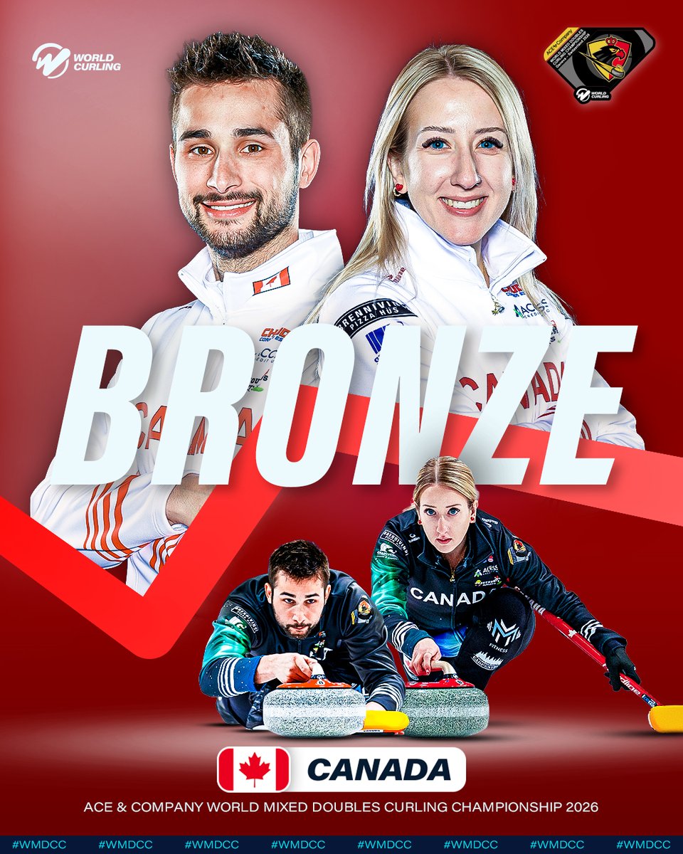 CANADA WIN ACE &amp; COMPANY WORLD MIXED DOUBLES 2026 BRONZE 🇨🇦🥉

#WMDCC #curling