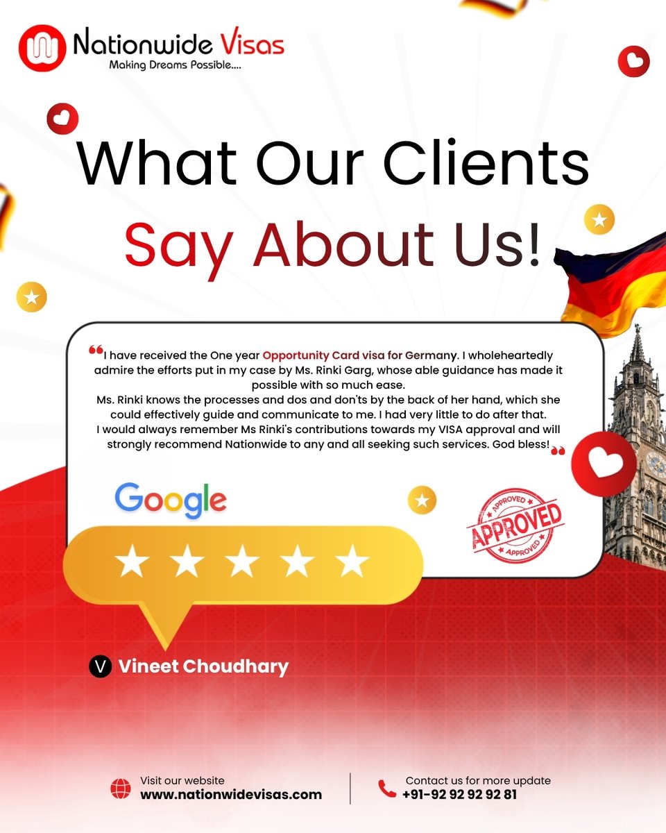 nationwidevisas's tweet image. Real stories. Real success. 
Another happy client sharing their journey to Germany with the Opportunity Card Visa! 

Connect with us 
nationwidevisas.com/free-consultat…

#ClientTestimonial #GermanyVisa #OpportunityCard #ImmigrationSuccess