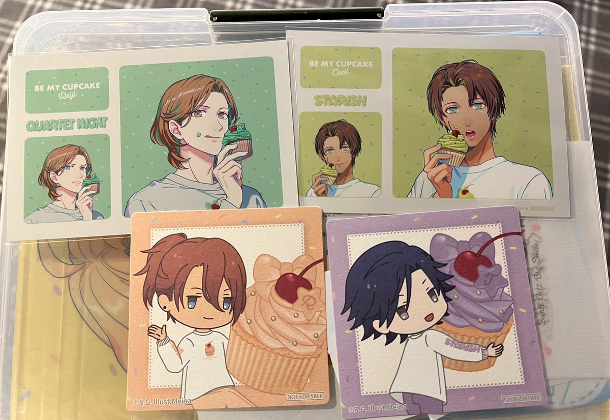 tamagotamago26's tweet photo. 【交換】うたプリ BGS BE MY CUPCAKE マルイ 特典 渋谷 モディ

ブロマイド
譲:セシル、嶺二
求:那月、カミュ

エポス　コースター
譲　レン、トキヤ
求　蘭丸>那月

現在渋谷モディおります。何卒よろしくお願いいたします。 https://t.co/M8EJAj3s10