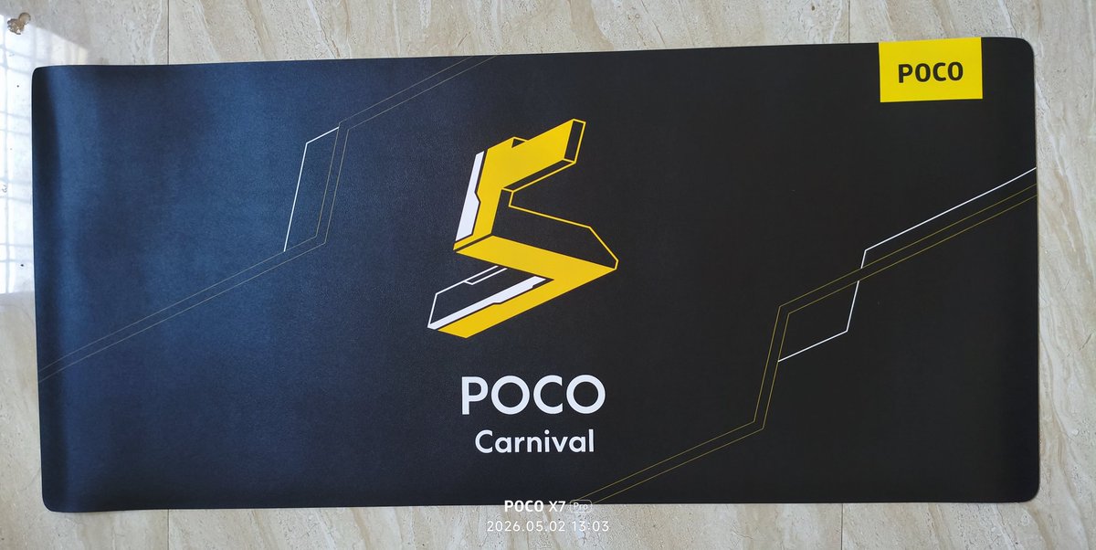 Santosh32134567's tweet photo. Unboxed and loving it 🙌
New desk companion unlocked 🙌 🔥 - POCO Mouse Pad

Clean look. Smooth glide. Maximum vibe 💛

Thanks @POCOGlobal &amp; @XiaomiSupport team for the sweet gift 💛🤝

#POCO #POCOMousePad #PowerInStyle https://t.co/I1KyUH63rZ