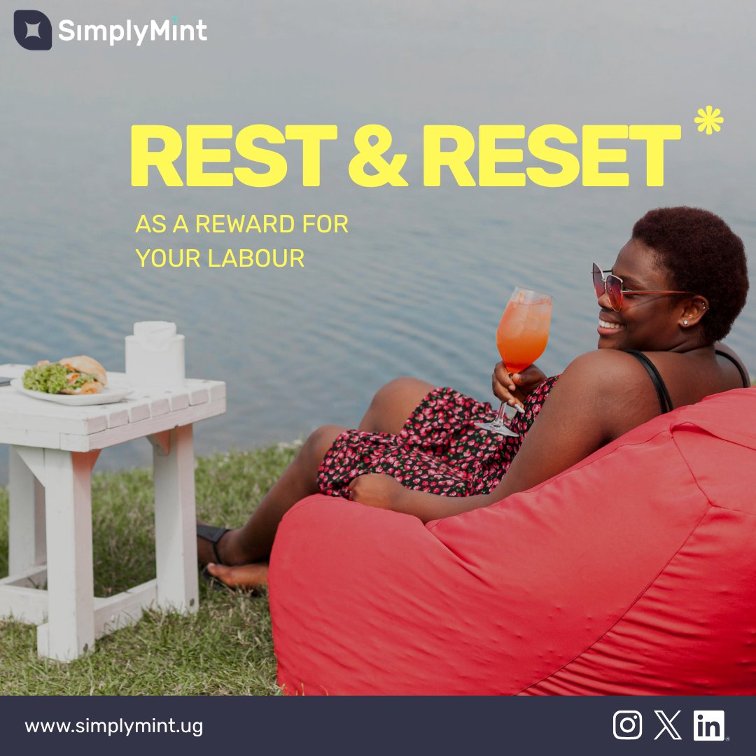 SimplyMintUG's tweet photo. It is Labour Day weekend, and this is your reminder to pause, recharge, and protect yourself from burnout. 
While you take this long weekend to unwind, why not do a little “shopping” get to confirm if your money is truly earning? 
Let Simply Mint be your guide when exploring savings accounts & browsing for your next favourite find. It’s the perfect time to discover an account that matches your goals because just like decent work, decent savings make life brighter. 

Visit https://t.co/b3b1K1nAdr for more.