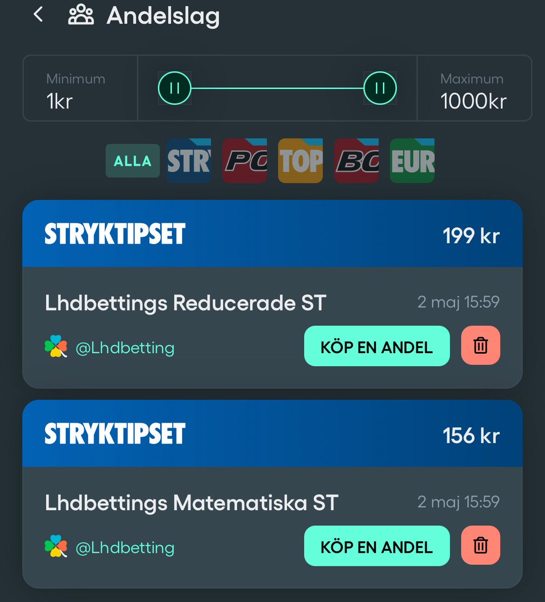 lhdbetting's tweet photo. Lördag, stryktips och 12 miljoner jackpot. Dödlig coctail! 🍹

Andelar till mina system finns att köpa på: https://t.co/iusfN44fgl https://t.co/ea33sLMiPU