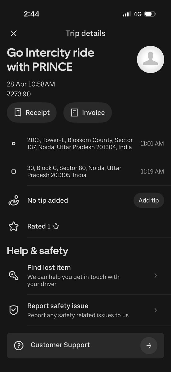 hlakdawala's tweet image. @Uber @Uber_Support @Uber_India on my 28april uber ride noida to Meerut, driver prince misbehaved n dropped middle of no where almost #kidnapped my kids n tried fleeing, was forced to pay added serious trouble on #ride,  raised multiple complaints with no proper support by #uber