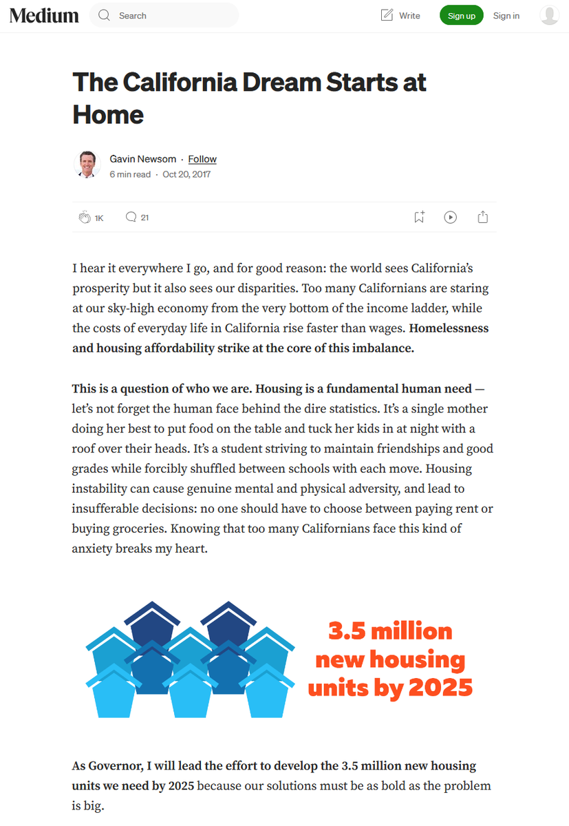 rpyers's tweet photo. Since Gavin Newsom took office 7 years ago after aiming for 3.5M new housing units by 2025, California has added just 828,930, putting the state on track to meet his housing goal in another 22 years or so.

(though the state also has 102,398 fewer residents now, so there's that) https://t.co/Nn1Cx4Vx2S