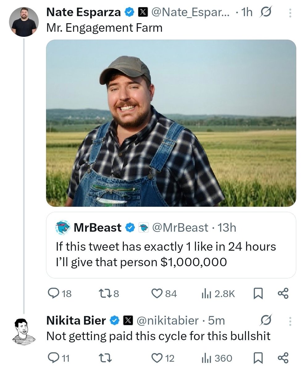 Mickey_99F's tweet photo. Nikita bier ne MrBeast ka payout band kar diya wtf🙂😕
#payout #mrbeast https://t.co/LL5WI4MdyN