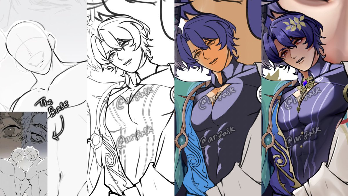 arzaskk's tweet image. Some behind the scene process ✨:&amp;gt;

#GenshinImpact #DrRatio