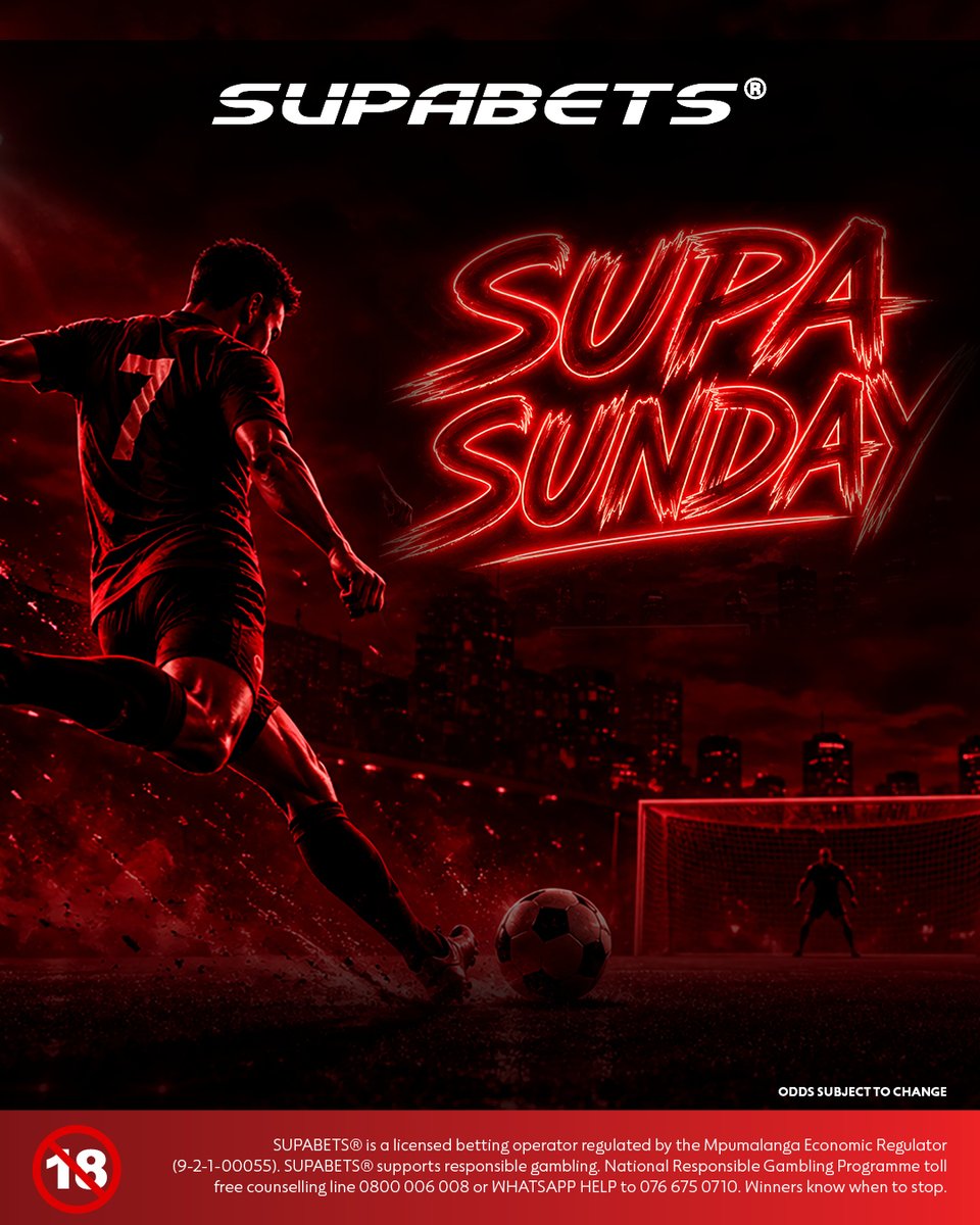 Supabets_mzansi's tweet photo. 🔥SUPA SUNDAY😎
STRICTLY FOOTBALL! ⚽️
👉 1️⃣0️⃣7️⃣9️⃣5️⃣0️⃣2️⃣ ✅
👉 https://t.co/YdjVyAweyv ✅
#SupaSunday #supaslip #Supabets
18+ | Bet Responsibly https://t.co/COCp1hojmQ