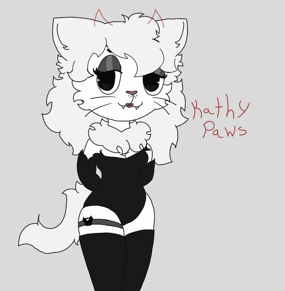 Lunarosa08_19's tweet photo. So I redesign one ootim/bendy oc of mine! Changed her up and gave her some of my favorite female cartoon women styles! Meet Kathy Paws! She loves to tease Ollie and maybe flirt with him. 

"People say cats are the devils themselves~ want to find out, lil devil?~" 🐾🖤 https://t.co/YGrsAFy4eS
