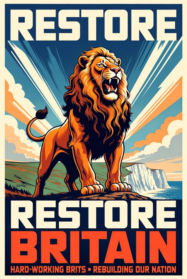 kevcrab's tweet photo. The Lion is awake.
Proud. Unbreakable. Standing tall on the White Cliffs of Dover.
Hard-working Brits will rebuild this nation.
Restore Britain — Stronger than ever 🇬🇧
#RestoreBritain #BritishLion #RebuildBritain https://t.co/bMUCCChuSI